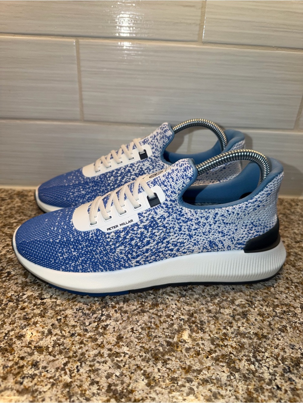 Peter Millar Blue and White Knit Runner